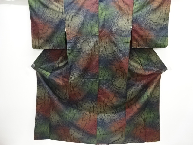 JAPANESE KIMONO / TOKAMACHI TSUMUGI / WOVEN ABSTRACT